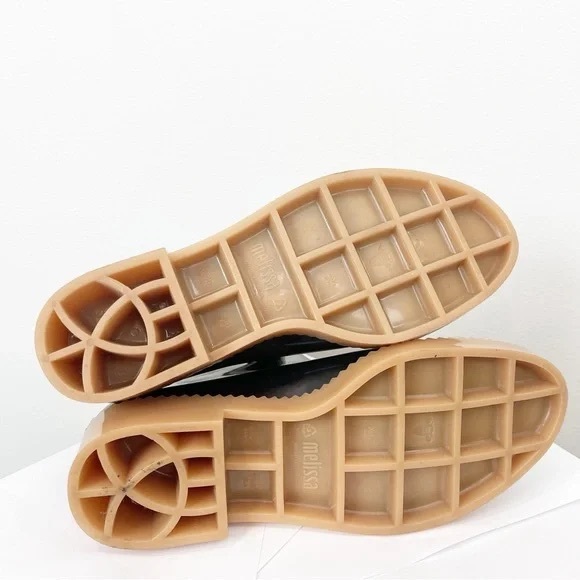 Melissa Black Rain Drop Boot PVC Jagged Edge Rain Boot Size 41/42 - Picture 7 of 7